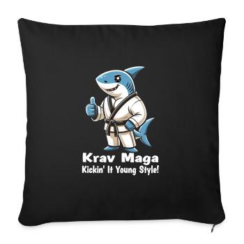 Krav Maga - Housse de coussin décorative 45 x 45 cm - noir - Devant