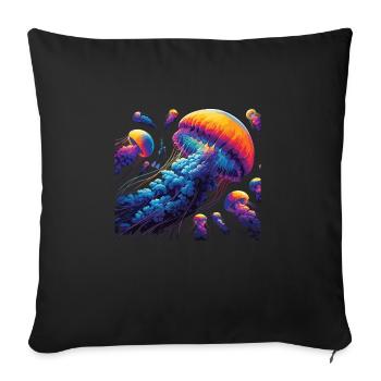 Méduse - Housse de coussin décorative 45 x 45 cm - noir - Devant
