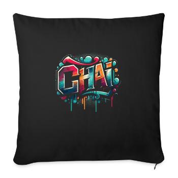 Chai - Sofa pillowcase 17,3'' x 17,3'' (45 x 45 cm) - black - Front