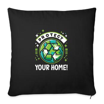 Environmental protection - Sofa pillowcase 17,3'' x 17,3'' (45 x 45 cm) - black - Front