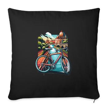 Cyclisme - Housse de coussin décorative 45 x 45 cm - noir - Devant