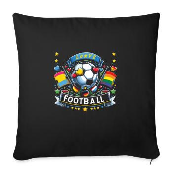 Football - Housse de coussin décorative 45 x 45 cm - noir - Devant
