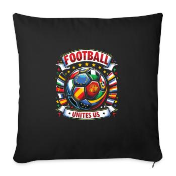 Football - Housse de coussin décorative 45 x 45 cm - noir - Devant