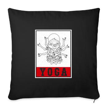 Cute Yoga Lotus Namaste Buddha Yoga Teacher - Sofa pillowcase 17,3'' x 17,3'' (45 x 45 cm) - black - Front