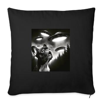 Bouledogue français - Housse de coussin décorative 45 x 45 cm - noir - Devant