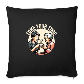 Geriatric nurse - Sofa pillowcase 17,3'' x 17,3'' (45 x 45 cm) - black - Front