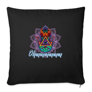 Hamsa Yoga Buddha Talisman Hindu Glück - Sofakissenbezug 45 x 45 cm - Schwarz - Vorne