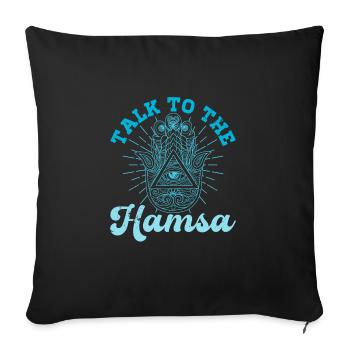 Hamsa Eye Hand Talisman Yoga Fluchschutz - Sofakissenbezug 45 x 45 cm - Schwarz - Vorne