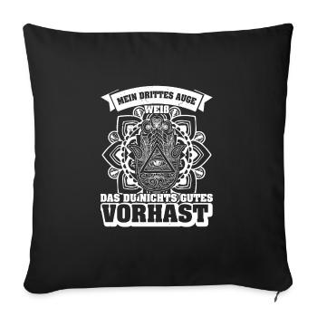 Hindu Yoga Symbol Hamsa Eye Meditation - Sofakissenbezug 45 x 45 cm - Schwarz - Vorne