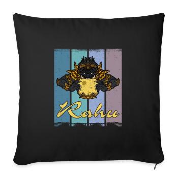 Rahu Tempel Khmer Hindu Traditionell Bayon - Sofakissenbezug 45 x 45 cm - Schwarz - Vorne