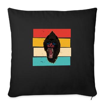 Mandrill Biologe Zoologe Tiere primat Safari - Sofakissenbezug 45 x 45 cm - Schwarz - Vorne