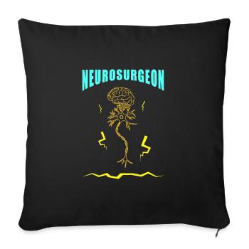 Neurologie Gehirn Neurologe Neuron Medizin - Sofakissenbezug 45 x 45 cm - Schwarz - Vorne