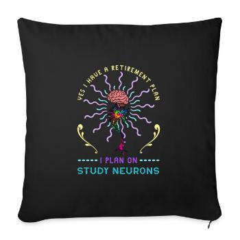 Neurologie Medizin Gehirn Facharzt Neuron - Sofakissenbezug 45 x 45 cm - Schwarz - Vorne