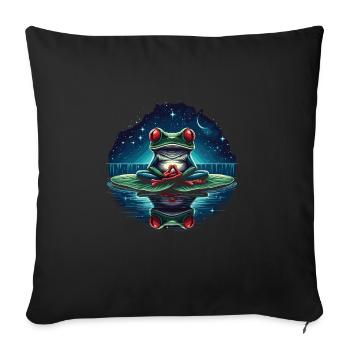 Grenouille - Housse de coussin décorative 45 x 45 cm - noir - Devant