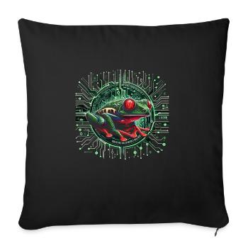 Grenouille - Housse de coussin décorative 45 x 45 cm - noir - Devant