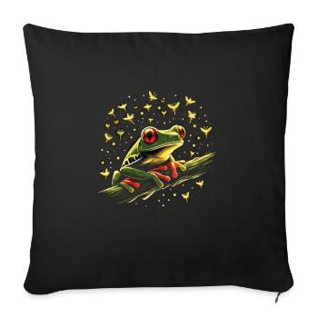 Grenouille - Housse de coussin décorative 45 x 45 cm - noir - Devant