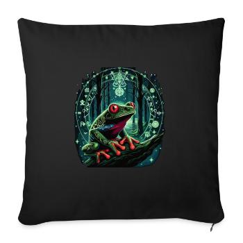 Grenouille - Housse de coussin décorative 45 x 45 cm - noir - Devant