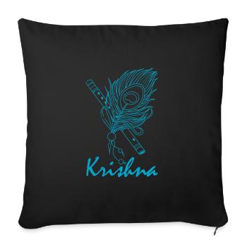 Krishna Yoga Zen Flöte Musik Hindu Buddhist - Sofakissenbezug 45 x 45 cm - Schwarz - Vorne