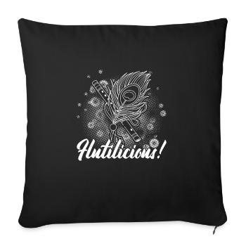 Krishna Indien Bansuri Flöte Bambus Yoga Zen - Sofakissenbezug 45 x 45 cm - Schwarz - Vorne
