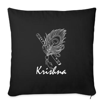Krishna Yoga Zen Flöte Musik Hindu Buddhist - Sofakissenbezug 45 x 45 cm - Schwarz - Vorne