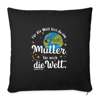 Muttertag - Sofakissenbezug 45 x 45 cm - Schwarz - Vorne