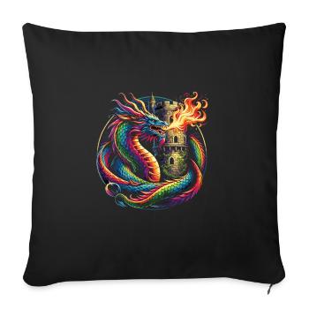 Marché médiéval - Housse de coussin décorative 45 x 45 cm - noir - Devant
