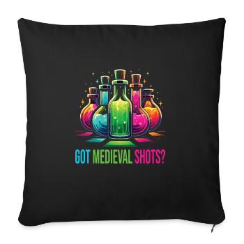Marché médiéval - Housse de coussin décorative 45 x 45 cm - noir - Devant