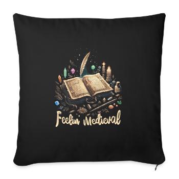 Marché médiéval - Housse de coussin décorative 45 x 45 cm - noir - Devant