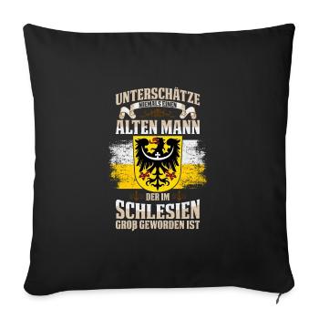 Schlesien Wappen Provinz Schlesisch Region - Sofakissenbezug 45 x 45 cm - Schwarz - Vorne