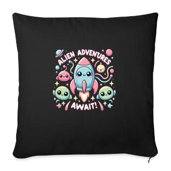 Rocket - Sofa pillowcase 17,3'' x 17,3'' (45 x 45 cm) - black - Front
