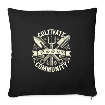 Jardin - Housse de coussin décorative 45 x 45 cm - noir - Devant