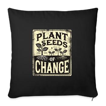Jardin - Housse de coussin décorative 45 x 45 cm - noir - Devant