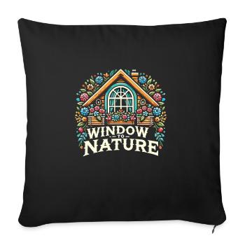 Jardin - Housse de coussin décorative 45 x 45 cm - noir - Devant