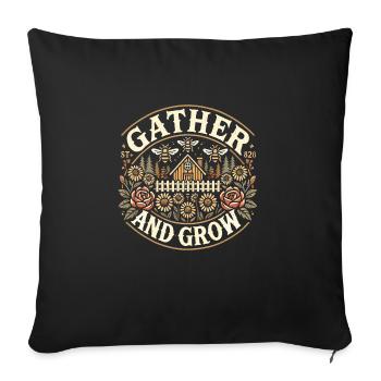 Jardin - Housse de coussin décorative 45 x 45 cm - noir - Devant