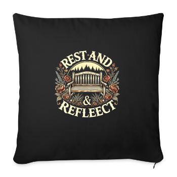 Jardin - Housse de coussin décorative 45 x 45 cm - noir - Devant