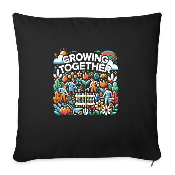 Jardin - Housse de coussin décorative 45 x 45 cm - noir - Devant