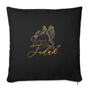 Rastafari Kultur Christentum Rasta Löwe von Juda - Sofakissenbezug 45 x 45 cm - Schwarz - Vorne