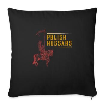 Husaren Polen Husaria Kavallerie Polska Flagge Erb - Sofakissenbezug 45 x 45 cm - Schwarz - Vorne