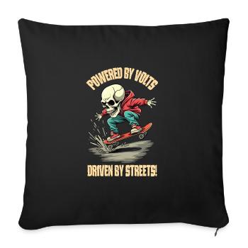 E Skateboard - Sofa pillowcase 17,3'' x 17,3'' (45 x 45 cm) - black - Front