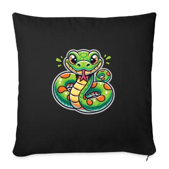 Snake - Sofa pillowcase 17,3'' x 17,3'' (45 x 45 cm) - black - Front