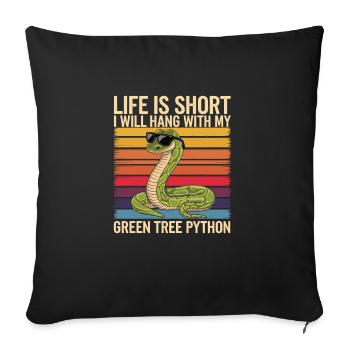 Snake - Sofa pillowcase 17,3'' x 17,3'' (45 x 45 cm) - black - Front