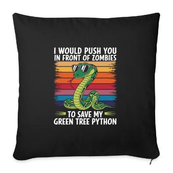 Snake - Sofa pillowcase 17,3'' x 17,3'' (45 x 45 cm) - black - Front