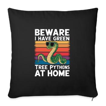 Snake - Sofa pillowcase 17,3'' x 17,3'' (45 x 45 cm) - black - Front