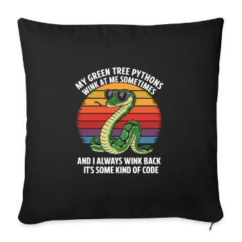 Snake - Sofa pillowcase 17,3'' x 17,3'' (45 x 45 cm) - black - Front