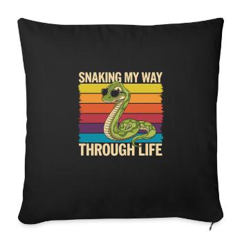 Snake - Sofa pillowcase 17,3'' x 17,3'' (45 x 45 cm) - black - Front