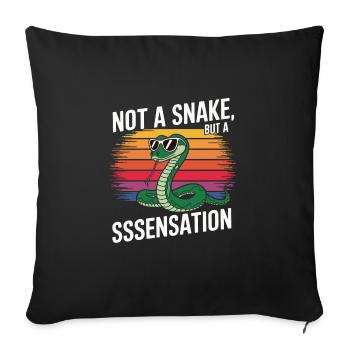 Snake - Sofa pillowcase 17,3'' x 17,3'' (45 x 45 cm) - black - Front