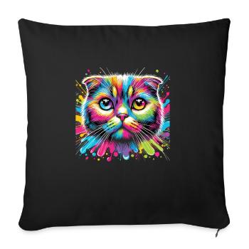 Cat - Sofa pillowcase 17,3'' x 17,3'' (45 x 45 cm) - black - Front