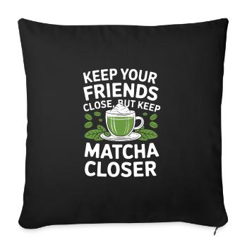 Matcha - Sofa pillowcase 17,3'' x 17,3'' (45 x 45 cm) - black - Front