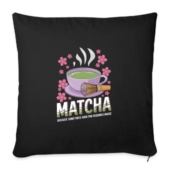 Matcha - Sofa pillowcase 17,3'' x 17,3'' (45 x 45 cm) - black - Front