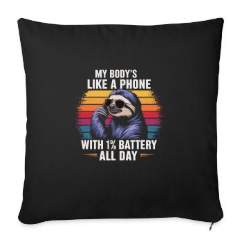 Humour de bureau - Housse de coussin décorative 45 x 45 cm - noir - Devant